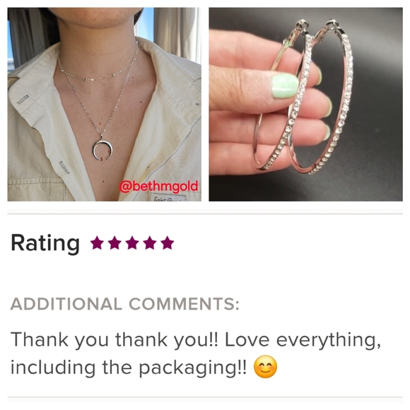 Layered Crescent Moon Necklace Silver Tone - Picture 4 of 10